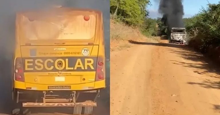 onibus-escolar-pega-fogo-em-zona-rural-de-rio-do-antonio;-estudantes-conseguem-sair-ilesos
