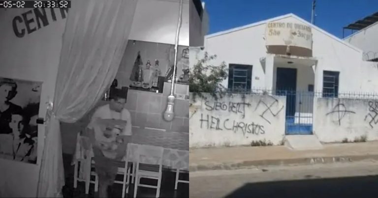 VÍDEO: Centro de umbanda alvo de nazismo é invadido duas vezes na mesma noite em Guanambi video:-centro-de-umbanda-alvo-de-nazismo-e-invadido-duas-vezes-na-mesma-noite-em-guanambi